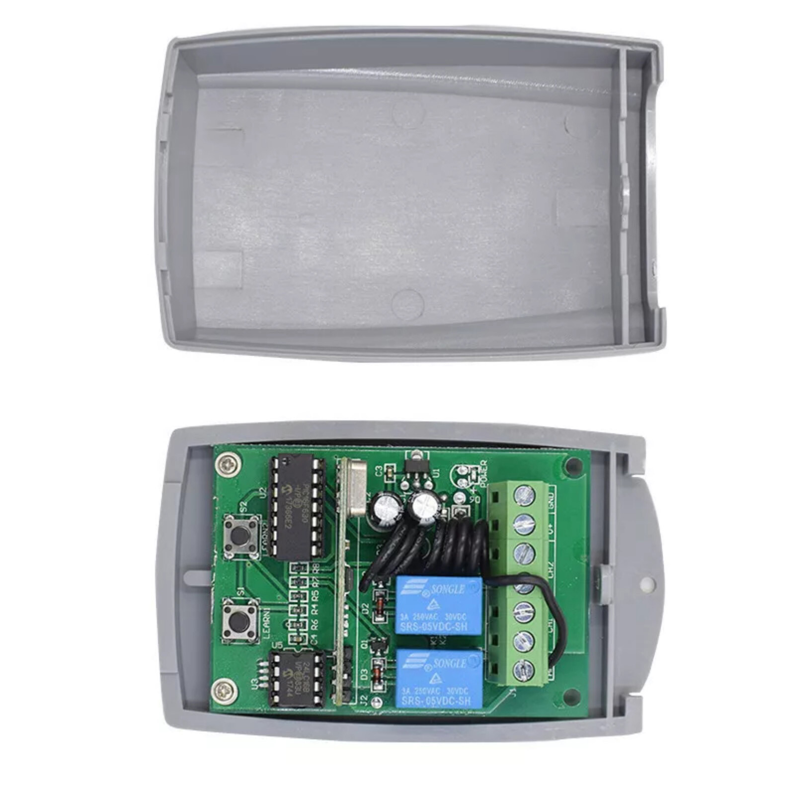 Interruptor receptor de control remoto universal de 2 canales Rolling Code