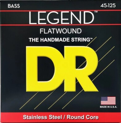 DR FL5-45 Legend Edelstahl poliert Flatwound 5-saitige Basssaiten 45-125