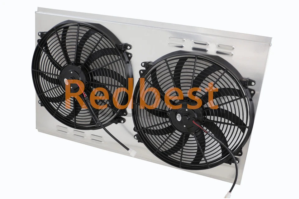 Cubierta de radiador de aluminio + ventilador de 16" para Chevy GMC C/K2500 3500 1988-2000 7,4 L V8 Foto 2 de 4