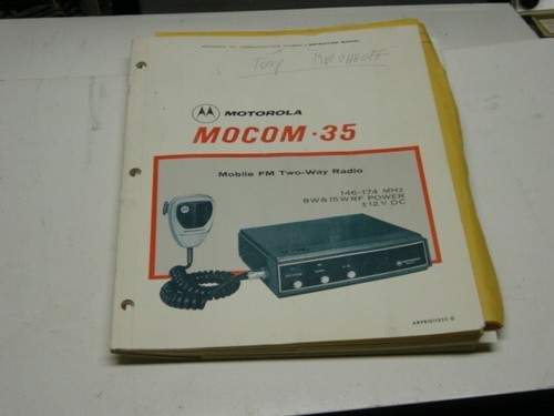 USED VINTAGE MOTOROLA  MOCOM 35 SERVICE MANUEL