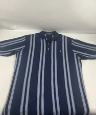 Polo Golf Ralph Lauren Shirt Mens Large Blue Striped Polo Short Sleeve