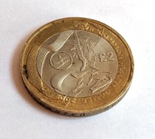 Rare Circulated Condition 2002 Commonwealth Games Northern Ireland £2 Flag Coin.