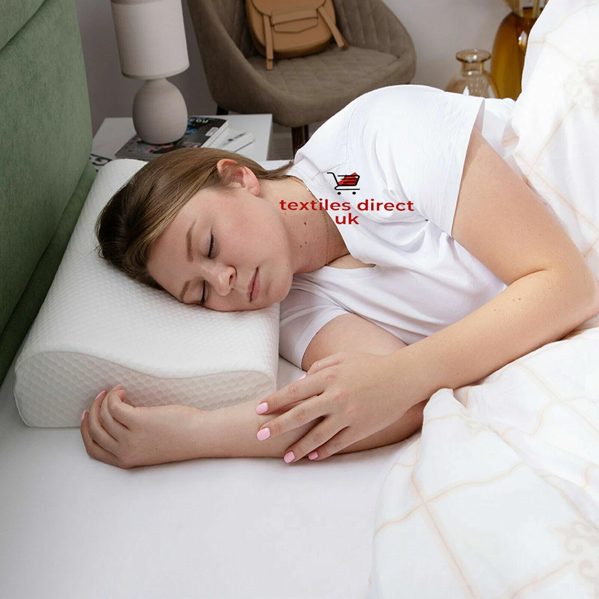 Orthopaedic Contour Pillow Neck Back Support Firm Head Sleep Memory Foam  Cushion