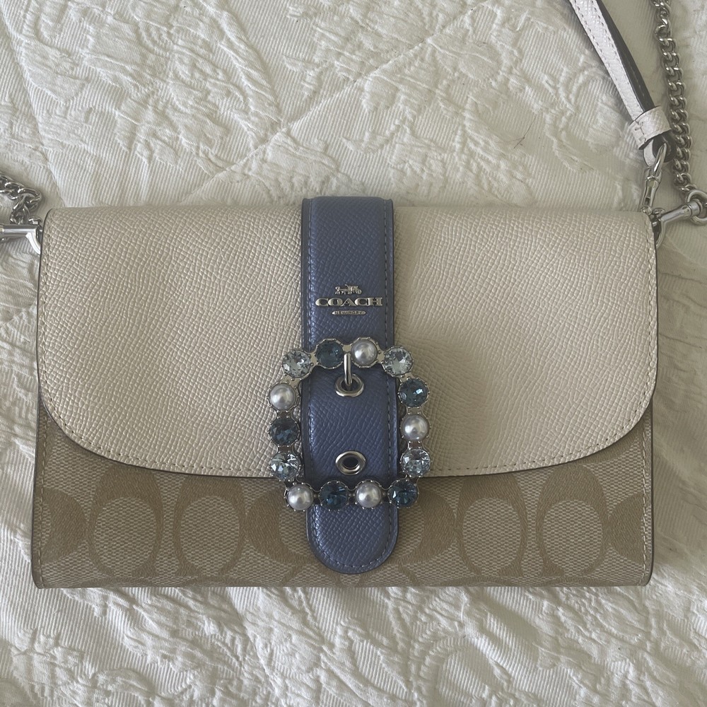 🔥 Coach Gemma Clutch Crossbody In Colorblock Signature Canvas and leather C1484