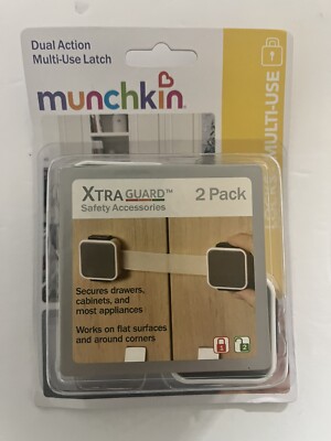 Munchkin Xtra Guard Dual Action Multi-Use Latch/Lock - 2 Pack - New