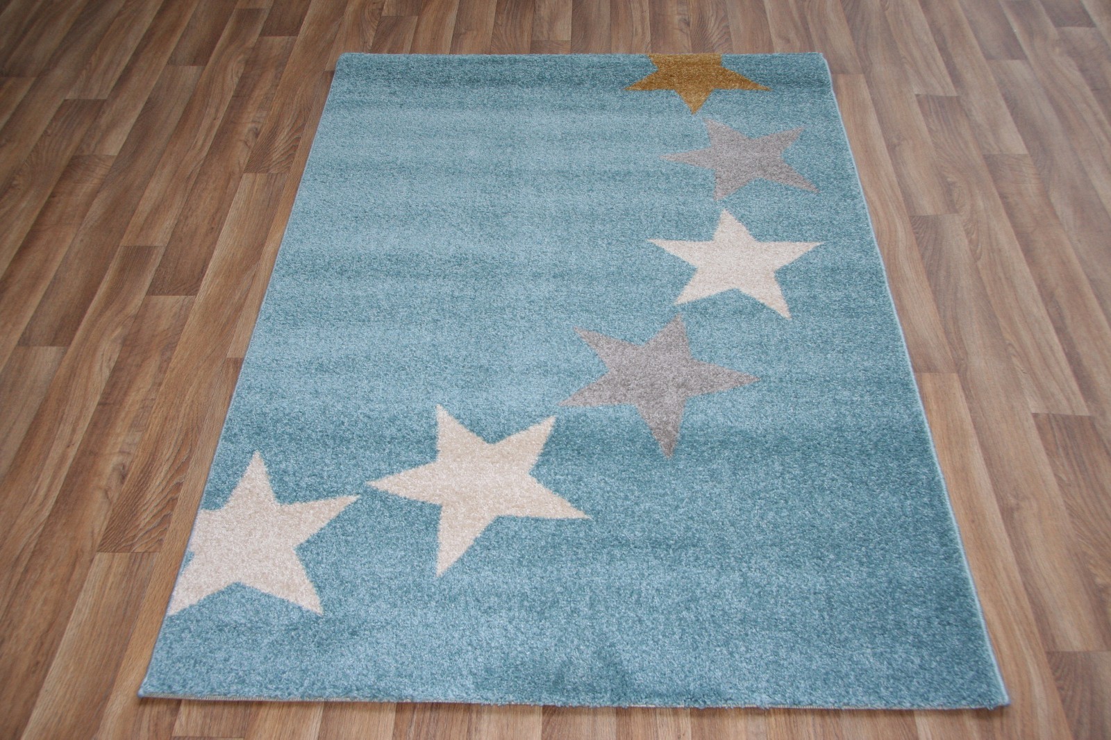 Quality Modern Baby Blue Stars Rug 120cm x 170cm 12mm Star Royal Thick