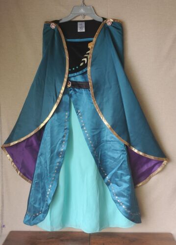 NWT!! Disney Girls Frozen 2 Long Sleeve Dress W/ Cape Anna Costume Size 7/8 - 第 1/7 張圖片