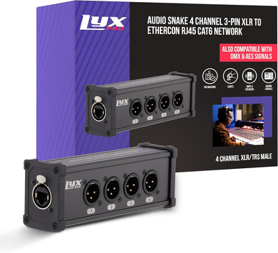 4 Channel Dual Input 3-Pin Multi-Network XLR Cable Breakout for Stage Sound, Lig
