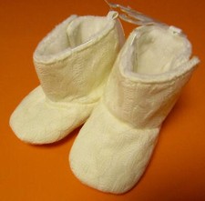 Baby-Schühchen Babyschuhe cremeweiß  Strickoptik GR.21/22 NEU mit Etikett