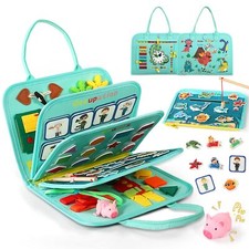 Toddler Busy Board for 1 Year Old Montessori Toy Busy Book for Toddlers 1-3 w...