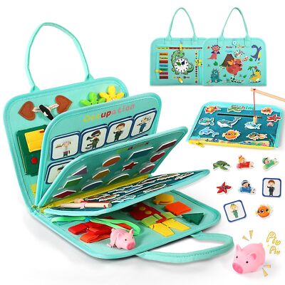 Toddler Busy Board for 1 Year Old Montessori Toy Busy Book for Toddlers 1-3 w...