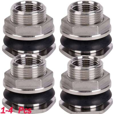 1-4Pcs Stainless Steel Bulkhead Tank Fitting 3/4'' GHT Male to 1/2'' NPT Female US