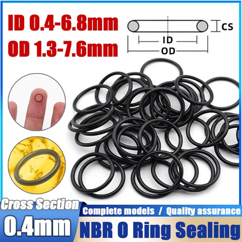 NBR Back O Ring Seal Cross Section 0.4mm Gasket Oil Sealing Washers OD 1.3~7.6mm - Bild 1 von 35