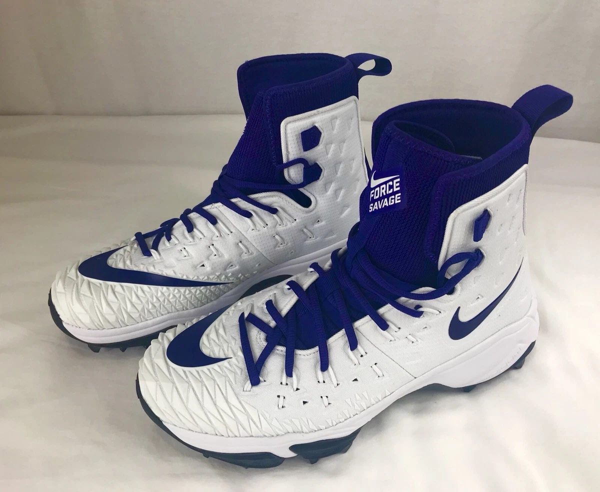 Nike Force Savage White Purple Cleats Men s Size 10.5 eBay