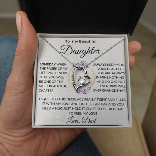De papá a hija collar regalo.Un collar sentimental para uso diario - Imagen 8 de 17