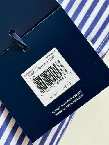 NWT $215 RALPH LAUREN Organic Shirting Stripe TWO King Pillowcases