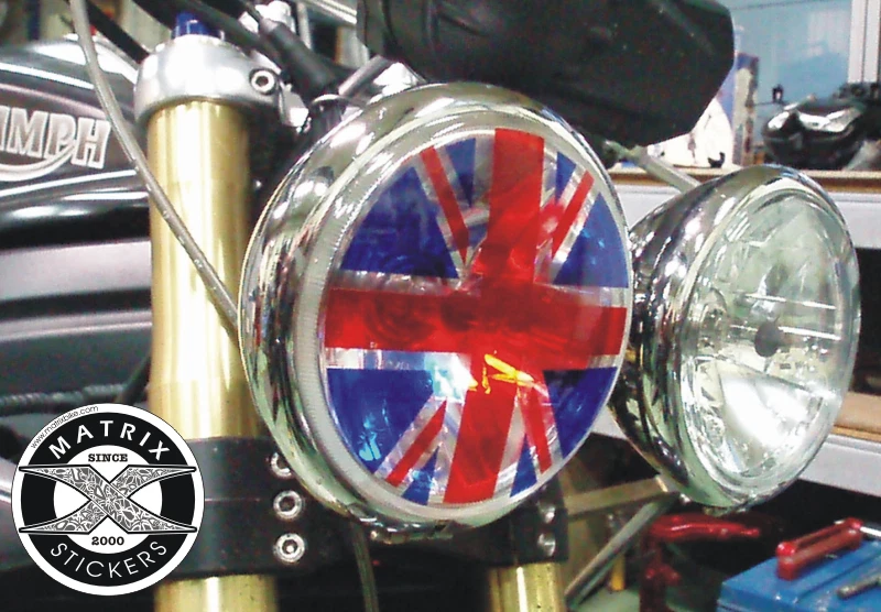 Sticker de PHARE UNION JACK Street Speed Triple Triumph Rocket 3 - Rond