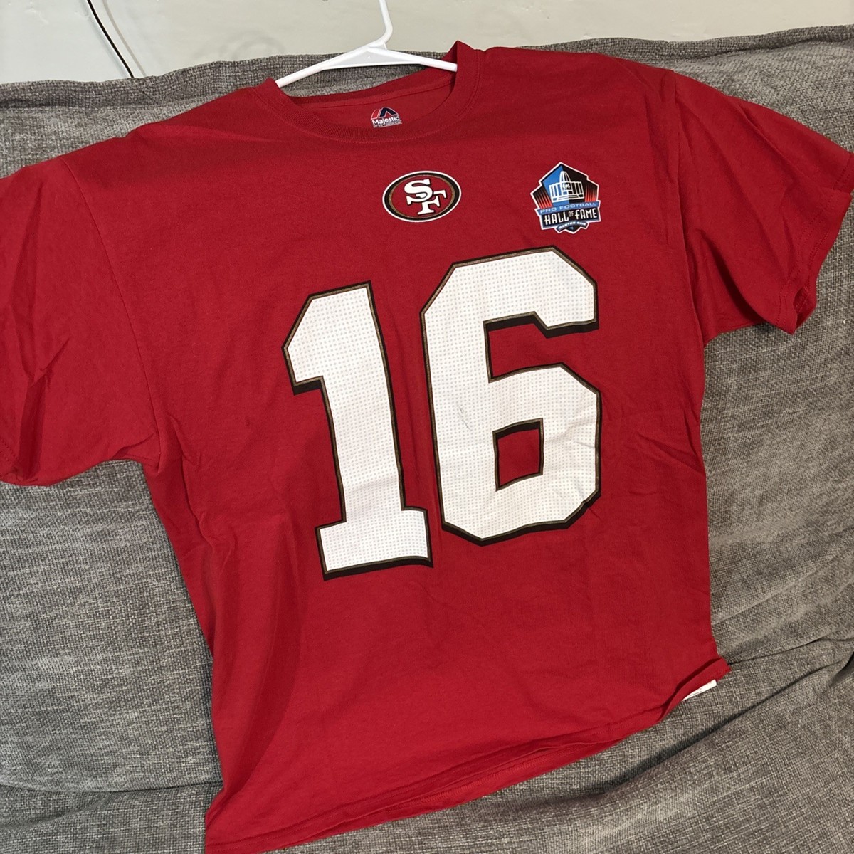 San Francisco 49ers Jersey Mens Large, Red NFL HOF Majestic