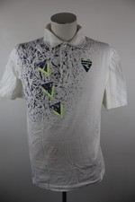 Diadora Men Polo Shirt Knit Top Size 50 White Cotton Short Sleeve