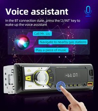 1 Single Din Bluetooth Radio Car Stereo Audio AUX/FM/SD/MP3 Player Remote