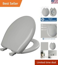Durable Ice Grey Toilet Seat - Soft Close Easy Clean Hinges for Everyday Use