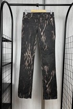 2000S JUST CAVALLI LEOPARD BLACK flair leg PRINT PANTS JEANS