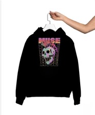 Vtg Muse Band Mohawk Skull Graphic Print Unisex Sweatshirt Hoodie S M L XL 234XL