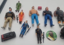 The A Team Action Figure Misc. Lot With Pin And Two Small Vehicles