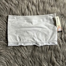 No Boundaries Seamless Wirefree Bandeau Women Size Large White Strapless Bra