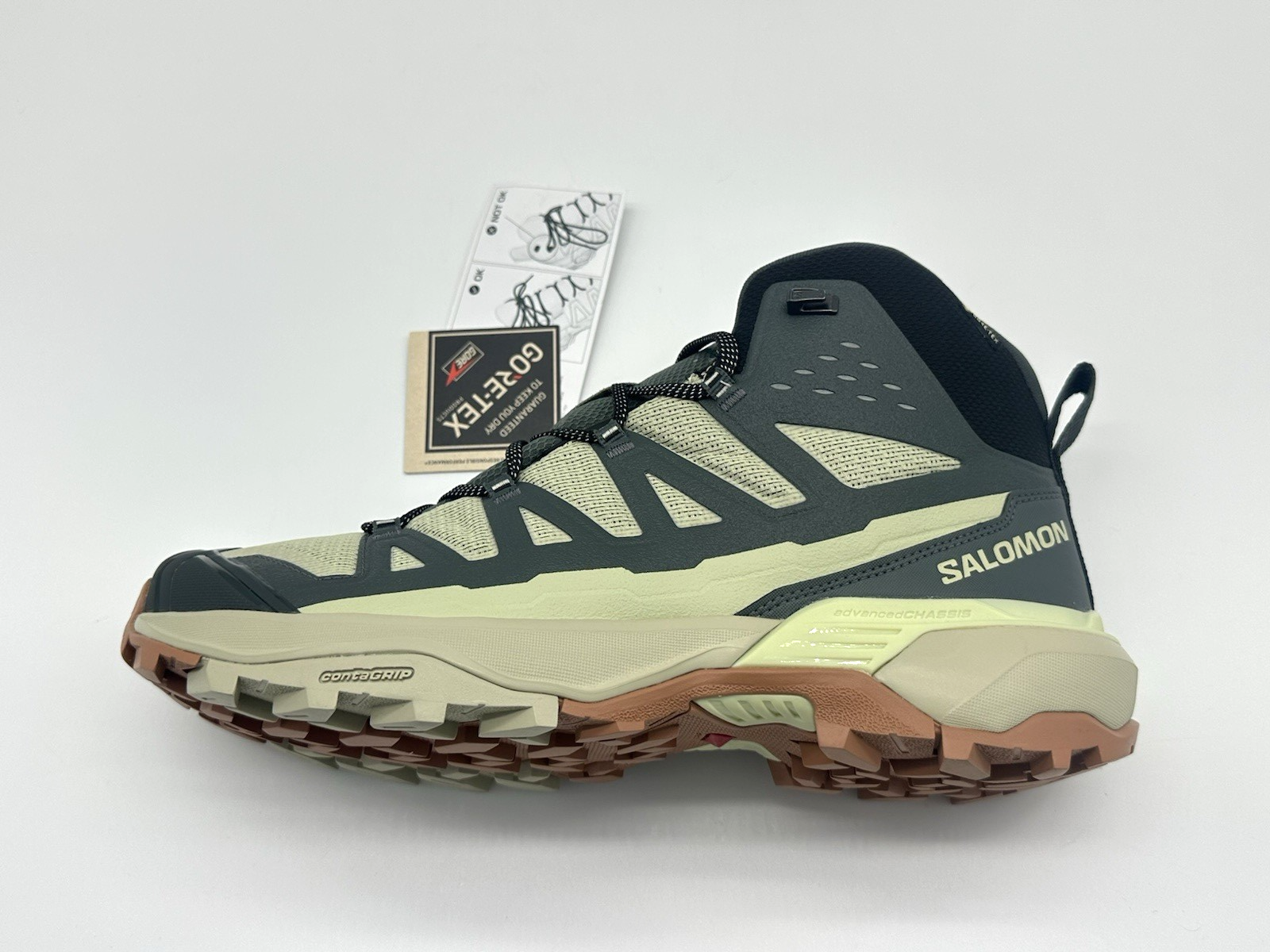 Stivali da trekking Salomon X Ultra 360 Edge Mid GTX da uomo taglia 9 verde 474599