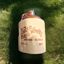 Early Bros. Winery Jug 4/5. Quart Original Contained Rhubarb Wine Excellent Cond