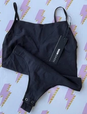 NWT Fashion Nova XS S Snatch Black Sleeveless Strappy Thong Bodysuit ShapeWear