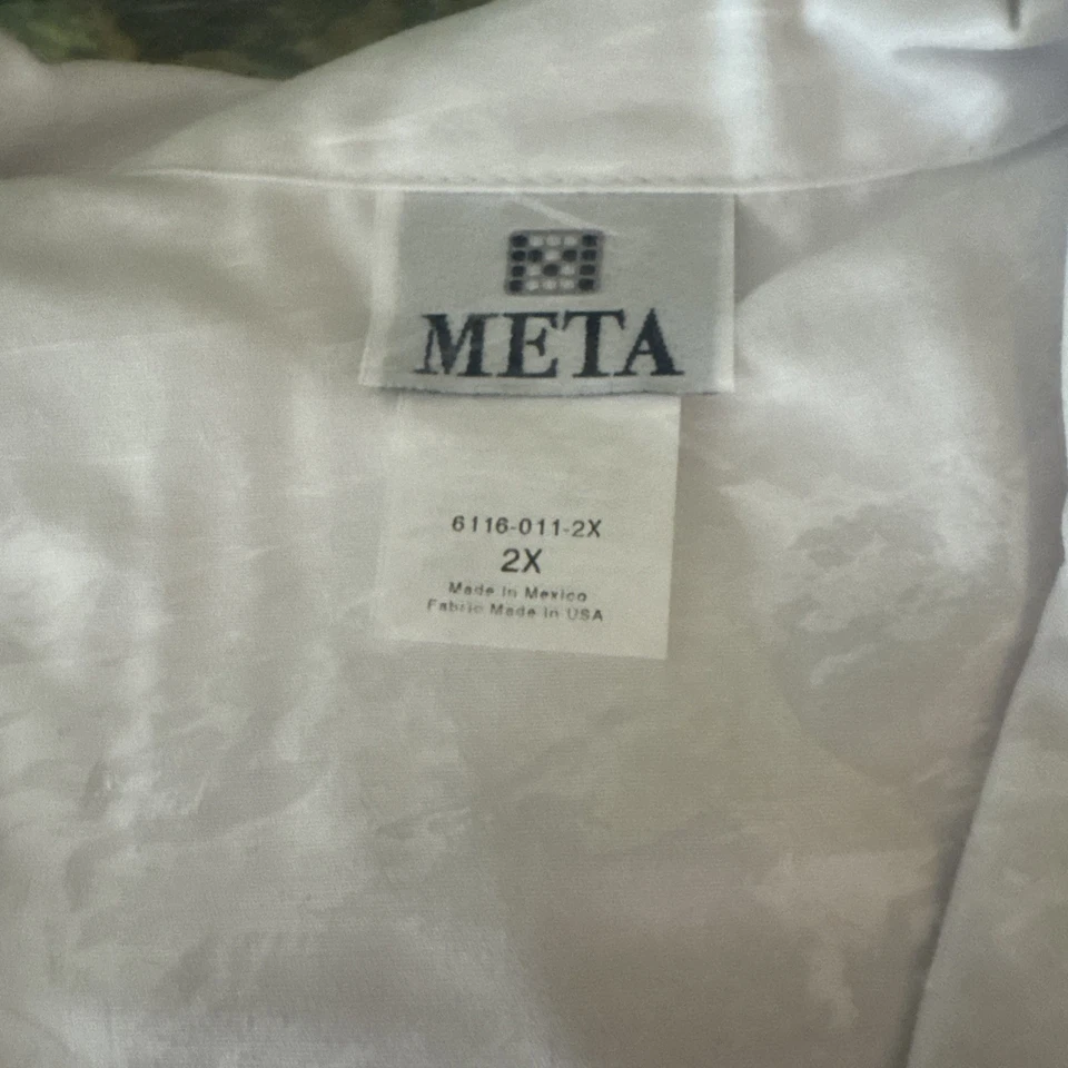 NEW Meta Unisex Labcoat XXL White 40” With More Pockets Size 2XL Style 6116 - Image 4 of 4