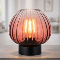 Tischleuchte Tischlampe Schlafzimmerleuchte Leselampe Glas Rot 1 Flammig Led