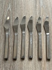 6 norstal maya stainless steel mid century sandwich plate type knifes