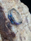 .925 Jamie Joseph Inlaid Lava, Turquoise,Oyster, opal band  Vtg Jamie signed !