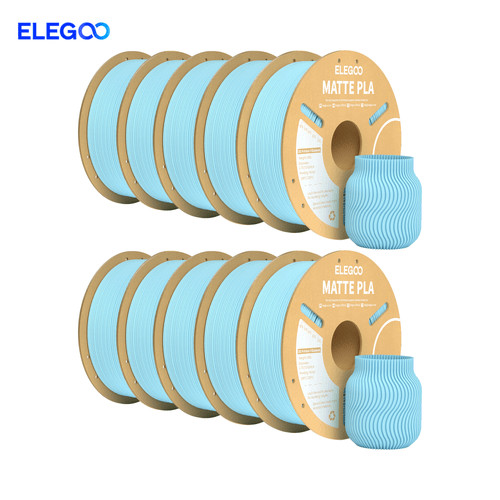 10KG ELEGOO Ice Blue Matte PLA 3D Printer Filament Accuracy +/- 0.02mm