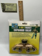 One Stop Gardens Solid Brass 4-in-1 Faucet Expander Valve 94377 GARDEN HOSE ADAP