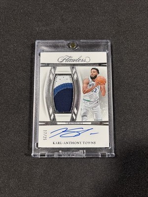 2023-24 Panini Flawless Karl Anthony Towns Patch Auto /25 Vertical #VPA-KAT