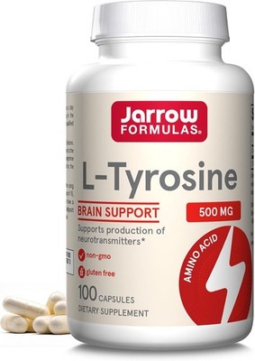Jarrow Formulas L-Tyrosin 500mg - 100 Kapseln Aminosäure Gehirnunterstützung