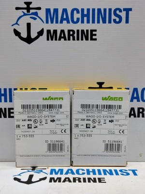 BRAND NEW WAGO 753-555 I/O SYSTEM 4-CHANNEL ANALOG OUTPUT MODULE (LOT OF 2 PCS)