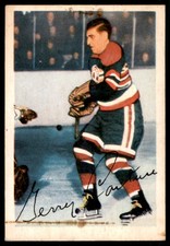 1953-54 PARKHURST GERRY COUTURE BLACKHAWKS #84 VG 2 STAPLER HOLES TRACE OF RUST