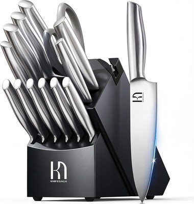 Knifesaga Knife Set Premium, Kitchen Knife Block Set 14 Pcs Japanese High Carbon