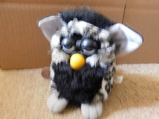 Vintage Furby Black  White - Blue Eyes - NON Working - Tiger Electronics