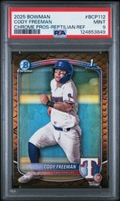 2025 BOWMAN CHROME PROSPECTS REPTILIAN REFRACTOR #BCP112 CODY FREEMAN PSA 9