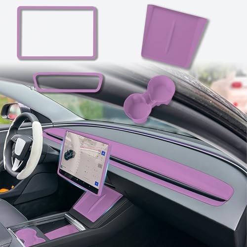 YJMOTOR 4PCS Center Console Wireless Charger Mat Silicone for 2025 2026 Tesla Ne