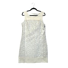Calvin Klein Floral Lace Sleeveless Dress NWT Women's Sz 10 Ivory White Coquette