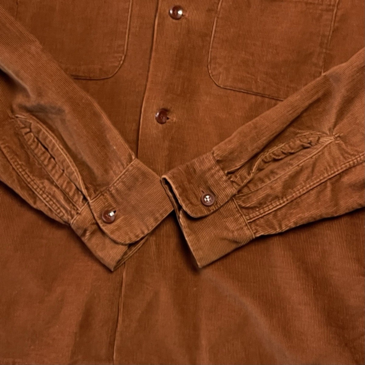 True Vintage 1950s Pilgrim Corduroy Long Sleeve Loop Collar Pocket