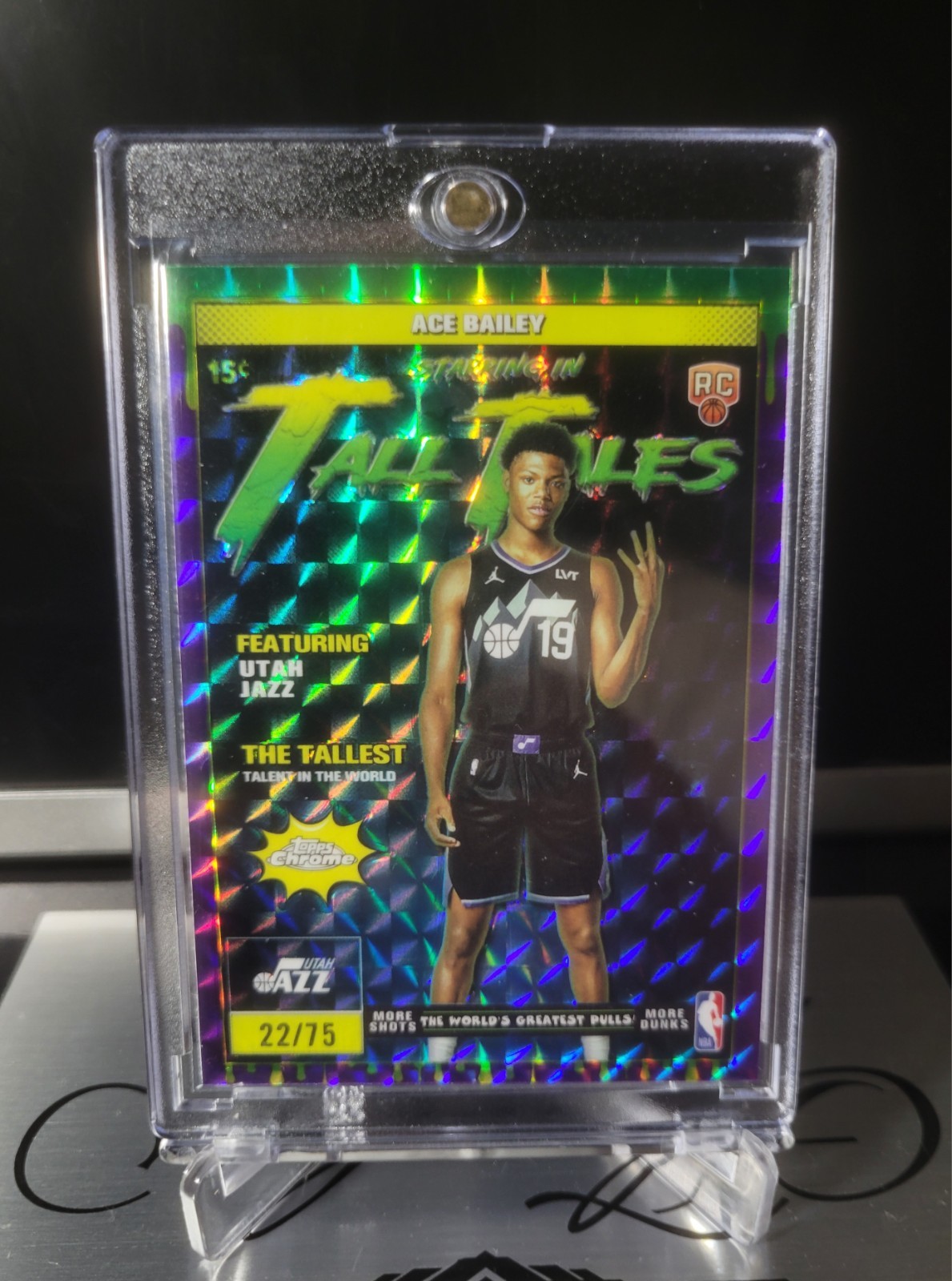 2025 Topps Chrome: Ace Bailey, Jazz, Tall Tales, Purple Geometric /75 !!!