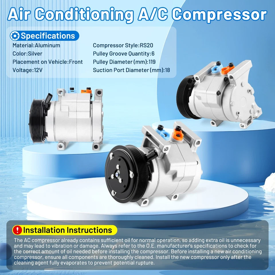 OEM A/C Compressor for Chrysler 300/Jeep Grand Cherokee / Dodge Charger, Durango - Imagem 3 de 4